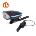 USB Rechargeable led speaker bicycle light with horn